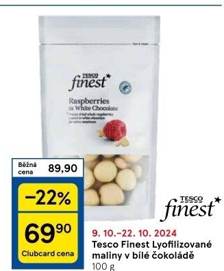 Maliny v čokoládě Tesco Finest