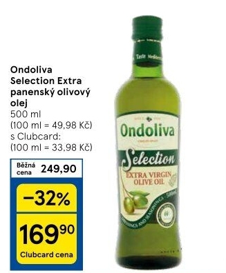 Olivový olej extra panenský Selection Ondoliva