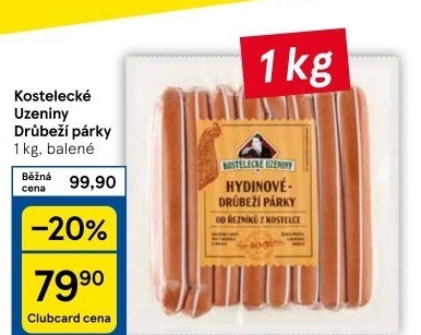 Párky drůbeží Kostelecké uzeniny