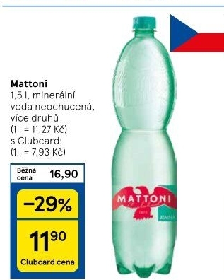 Přírodní voda Mattoni