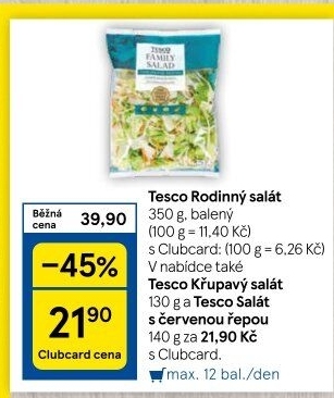 Salát Family mix Tesco
