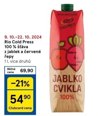 Šťáva 100% čerstvá Rio Cold Press