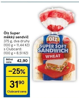 Toustový chléb Sandwich Soft Ölz