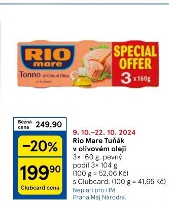 Tuňák v oleji Rio Mare