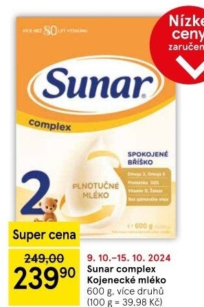 Kojenecká výživa Sunar Complex