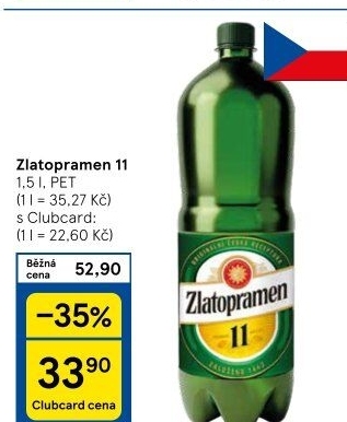 Pivo světlý ležák 11° Zlatopramen