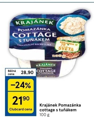 Pomazánka Cottage s tuňákem Krajánek