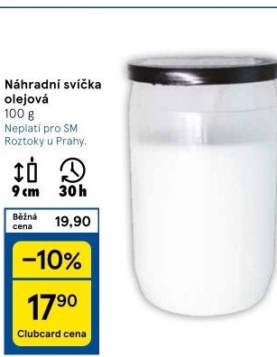 Svíčky hřbitovní olejové