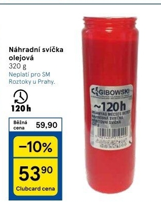 Svíčky hřbitovní olejové Gibowski