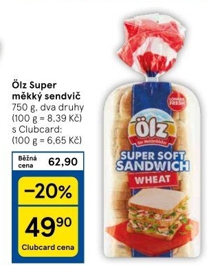 Toustový chléb Sandwich Soft Ölz