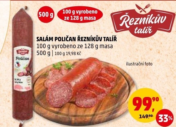 Salám Poličan Řezníkův talíř