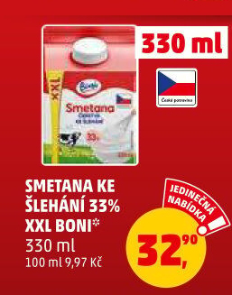 Smetana ke šlehání Boni 33%