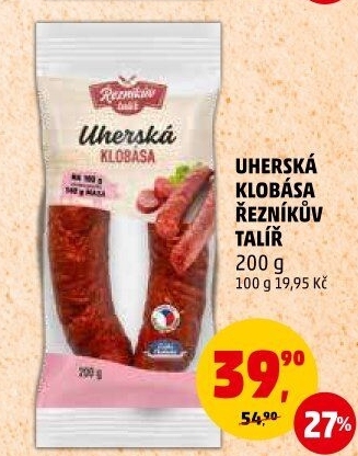 Uherská klobása Řezníkův talíř