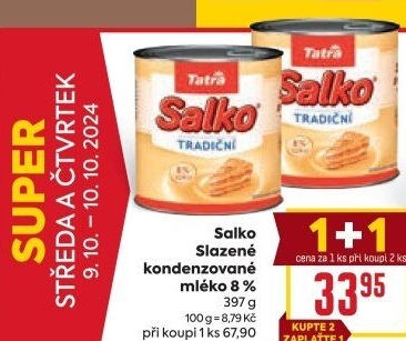 Mléko kondenzované Salko Tatra