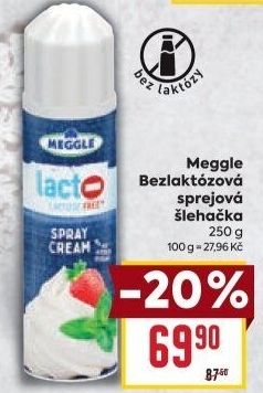 Šlehačka ve sprejibez laktózy Meggle