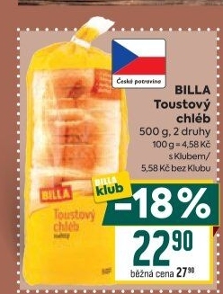 Toustový chléb Billa