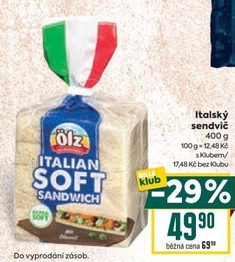 Toustový chléb Italian Sandwich Soft Ölz