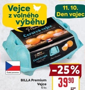 Vejce z volného výběhu Billa Premium