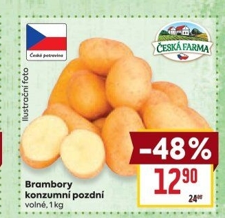 Brambory konzumní pozdní Česká farma