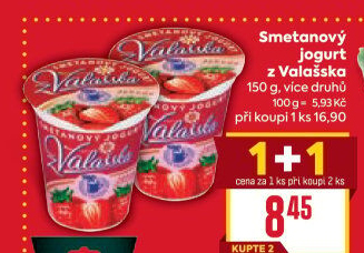 Jogurt smetanový ochucený z Valašska Mlékárna Valašské Meziříčí