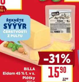 Sýr Eidam 45% Billa