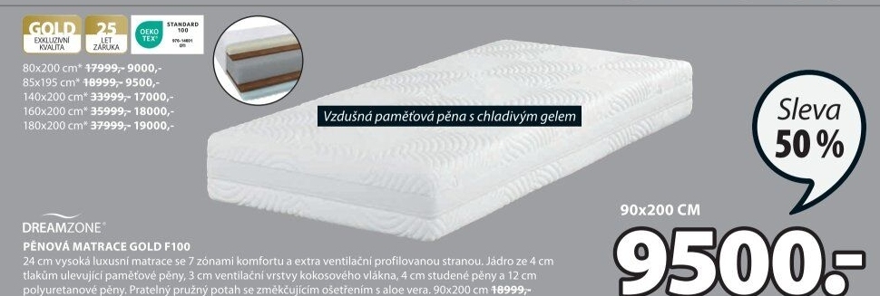 Pěnová matrace Gold Dreamzone