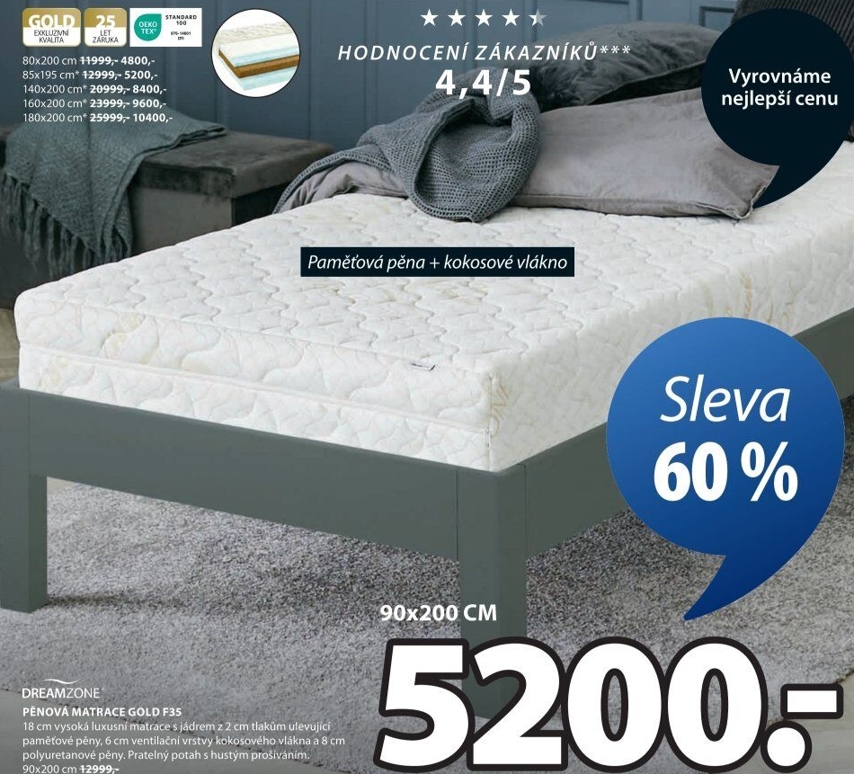 Pěnová matrace Gold Dreamzone