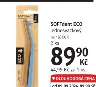 Dočišťovací jednosvazkový kartáček Eco SOFTdent