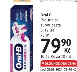 Pasta na zuby dětská Pro Junior Oral-B