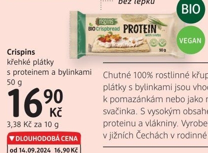 Plátky křehké bio protein Crispins Extrudo