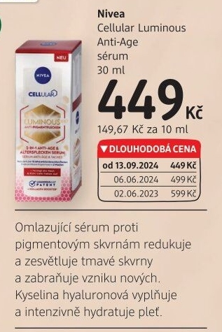 Sérum pleťové Cellular Luminous Anti-Age Nivea