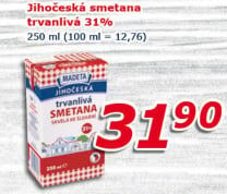 Smetana ke šlehání trvanlivá Jihočeská Madeta 31%