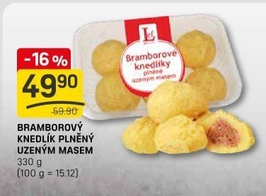 Knedlíky bramborové s uzeným masem Lef