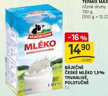 Mléko trvanlivé Báječné české Madeta - 1,5% polotučné