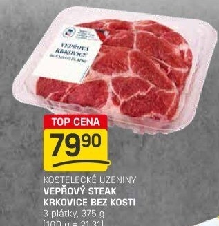 Vepřová krkovice steak bez kosti Kostelecké uzeniny