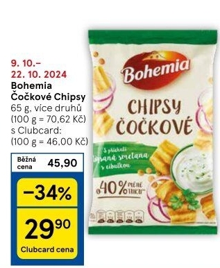 Čočkové chipsy Bohemia Chips