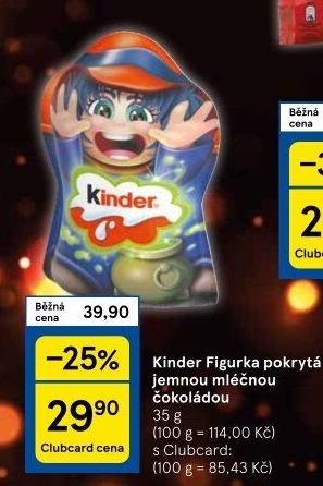 Čokoládová figurka Kinder