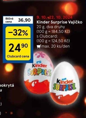 Čokoládové vajíčko s překvapením Kinder Surprise