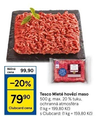 Hovězí mleté maso Tesco