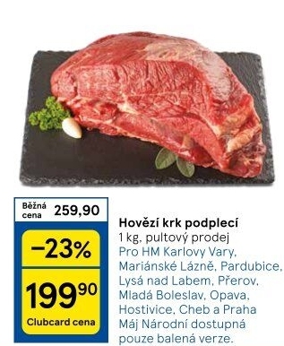 Hovězí přední bez kosti - krk podplečí