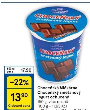 Jogurt smetanový ochucený Choceňský