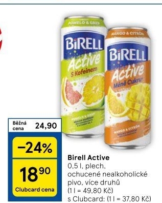 Nealkoholické pivo ochucené Active Birell