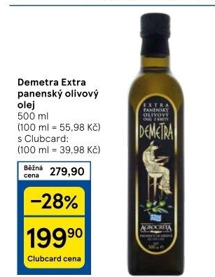 Olivový olej extra panenský Demetra Agrocreta