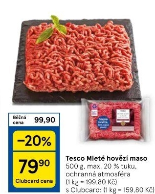 Hovězí mleté maso Tesco