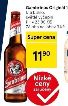 Pivo světlé výčepní Originál 10° Gambrinus