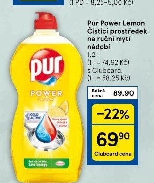 Prostředek na nádobí Pur
