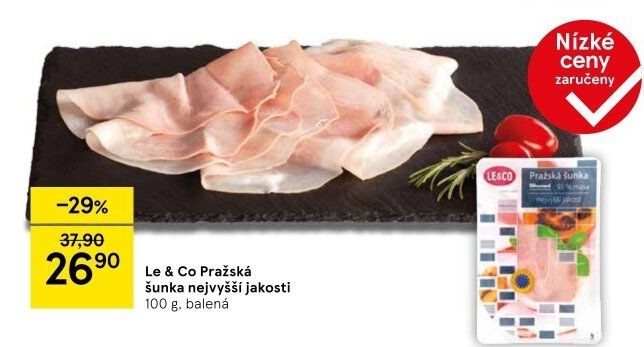 Šunka pražská nejvyšší jakosti LE&amp