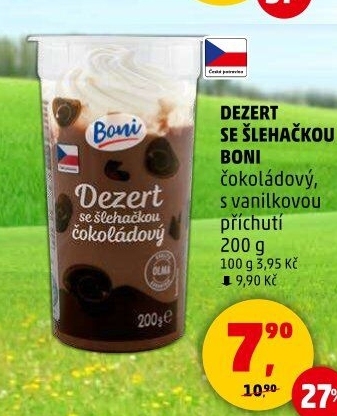 Dezert pudink se šlehačkou Boni