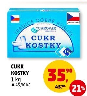 Kostkový cukr Cukrovar Vrbátky