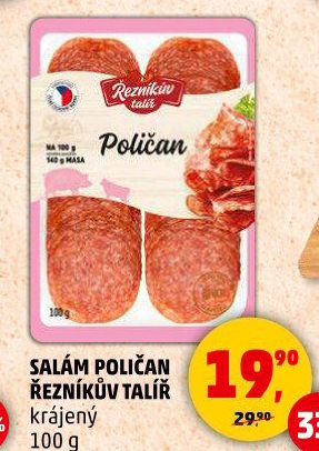 Salám Poličan Řezníkův talíř
